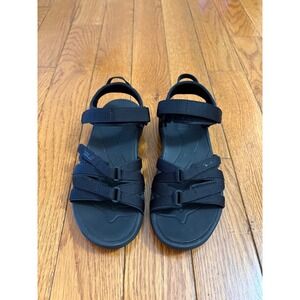 NWOT Teva Tirra Black Strappy Athletic Hiking Sandals Womens 6 4266 REPREVE